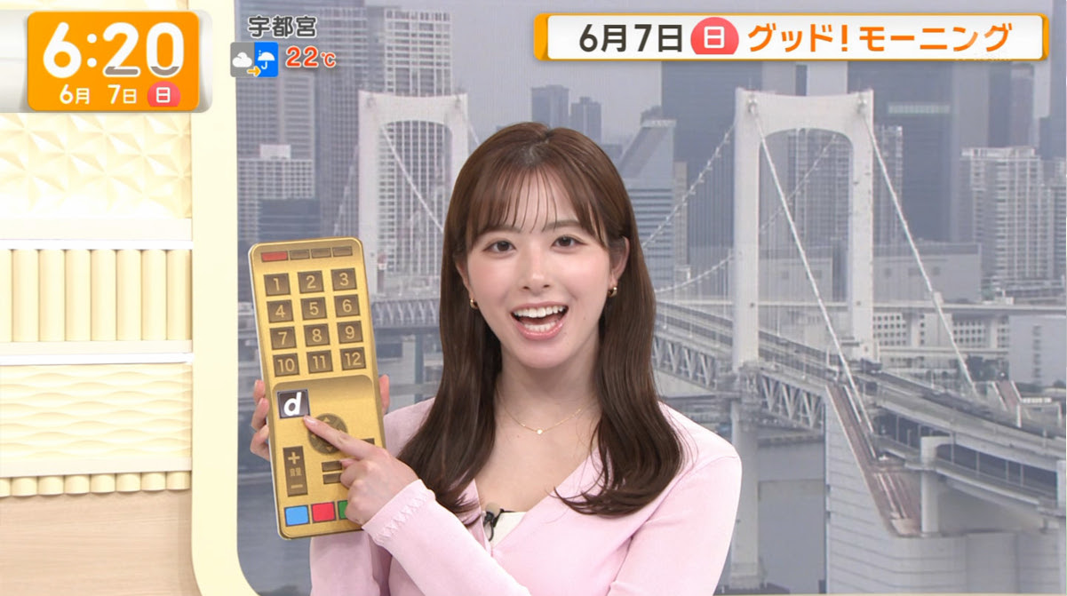 【画像】女子アナ、朝から胸の谷間を見せつける
