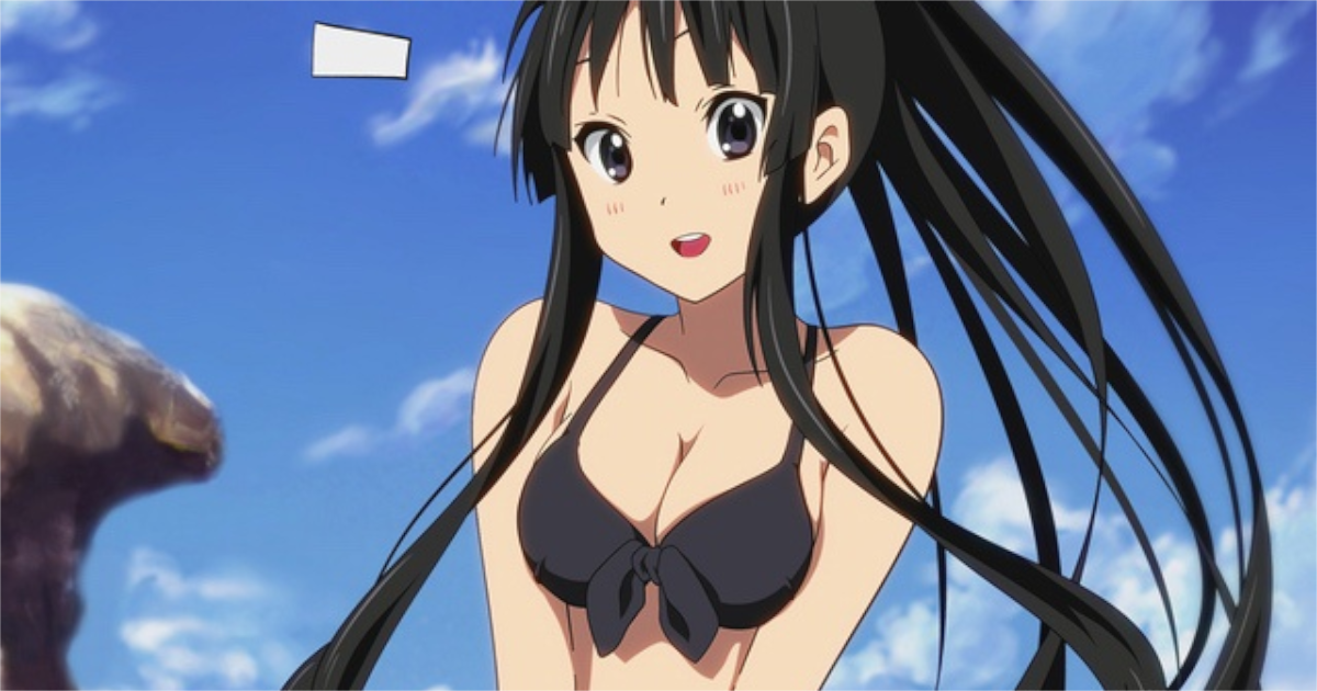 秋山澪さん、恥ずかしがりなのに黒ビキニなんて大胆な水着を着てしまうwwww