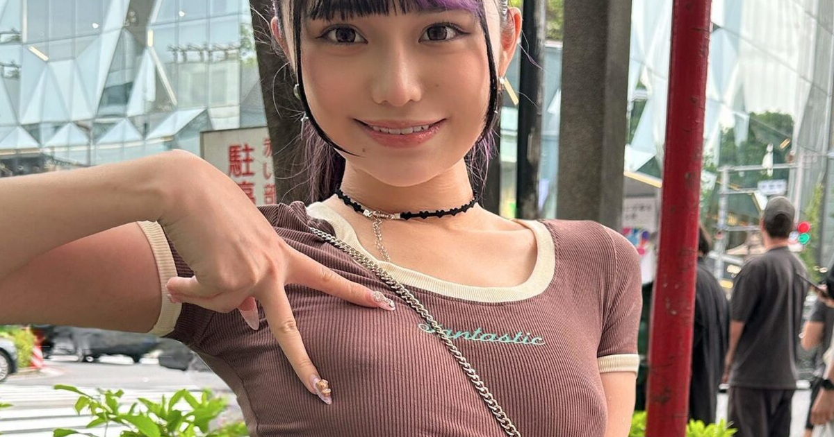 台湾人のAV女優さん　ノーブラで日本を歩く