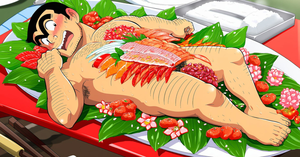 【参考画像あり】両津勘吉の男体盛り【完食したら10万円】