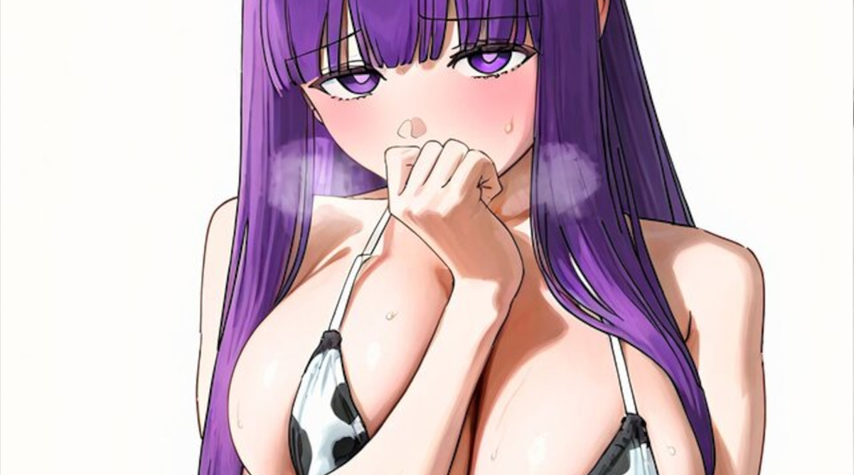 【画像】チー牛、マイクロビキニ着て写真撮影