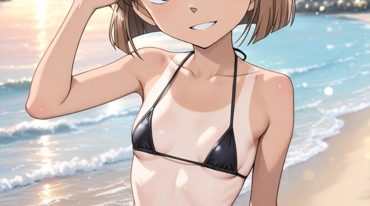 【画像】海に来たらクラスメイトが背伸びしてビキニ着てたｗｗｗ