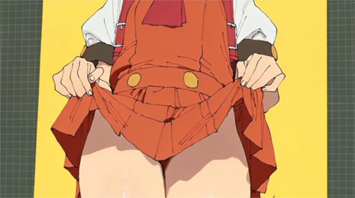 【画像】JS、少々嫌な顔しながらパンツを見せてくれる