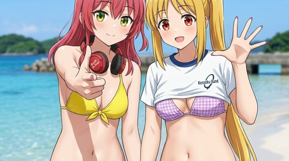 【画像】この水着の女の子、お持ち帰り出来るならどっちにする？w
